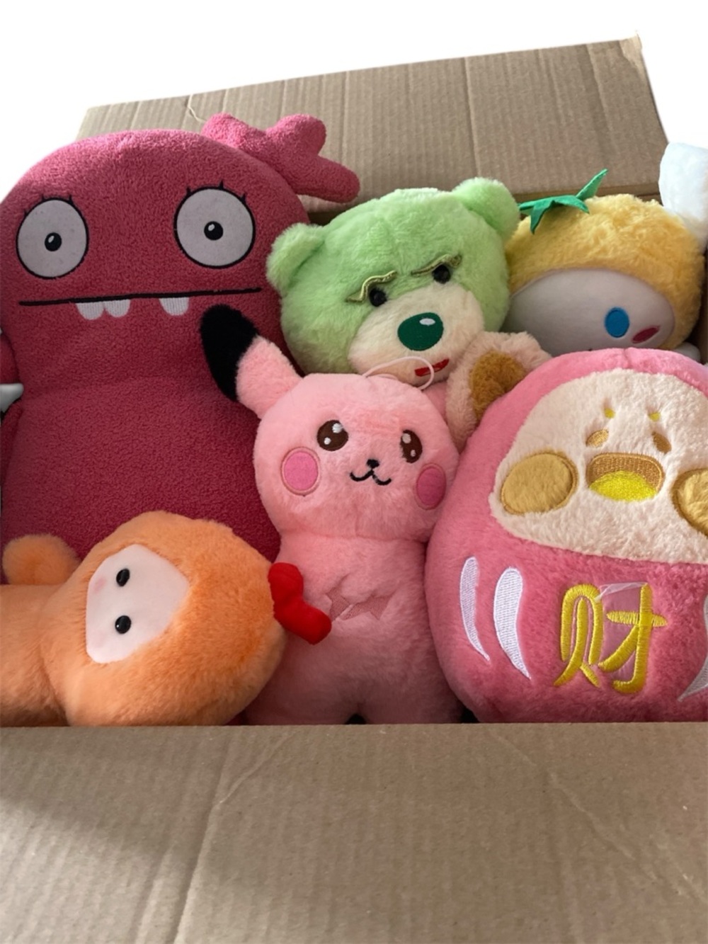 Assorted Kids Plush Toy Set - Pink, Green, Orange, Yellow Mix